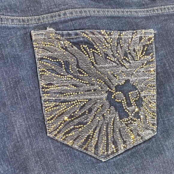 Anne Klein Jeans Lion straight women's size 16 ink blue rhinestone decoration - Picture 6 of 16